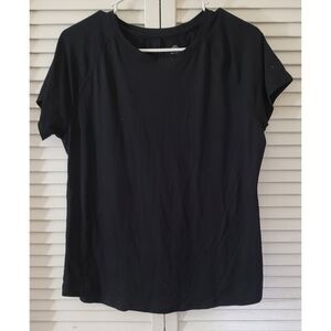 Champion T-Shirt Dolman T-Shirt Women Black Short Sleeve  Size L